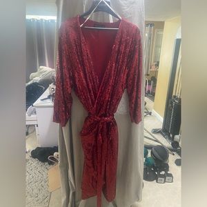 Red sequin dress